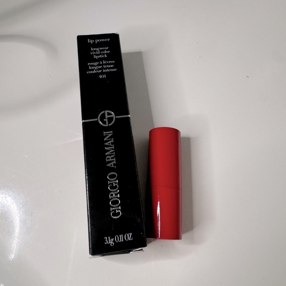 Buy 1 get 1 free Giorgio Armani LIP POWER Longwear Satin Lipstick 404 full size